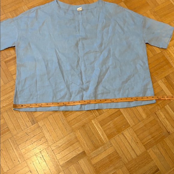Lintico Light Blue Linen Top NWOT - Picture 5 of 11
